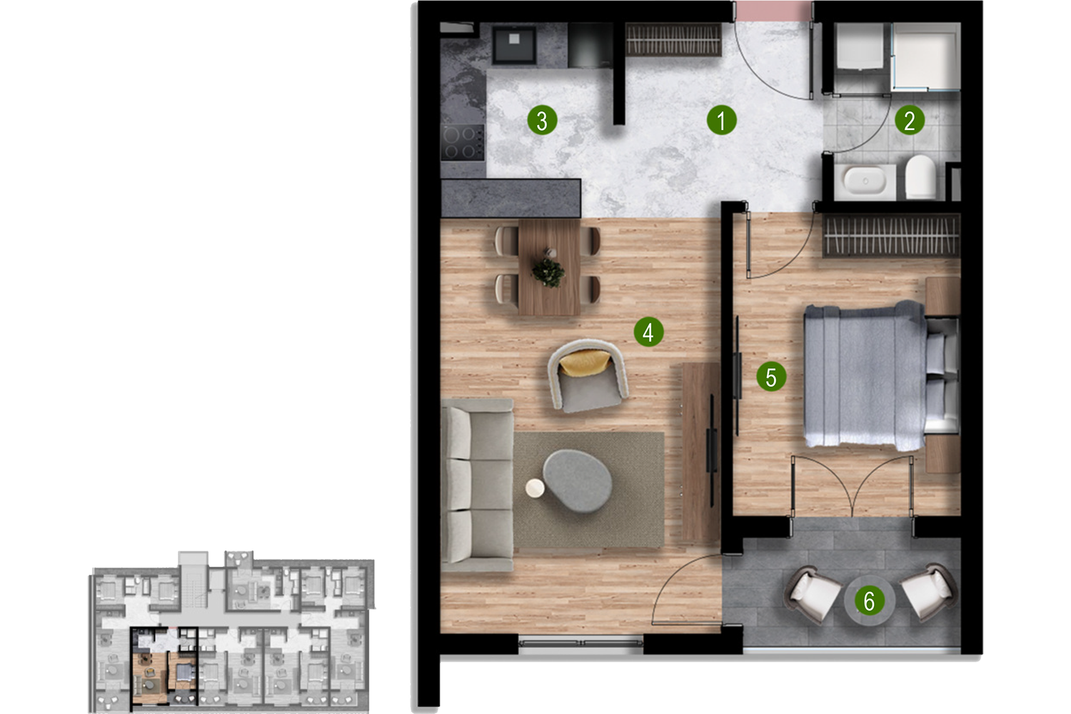 Apartment B105